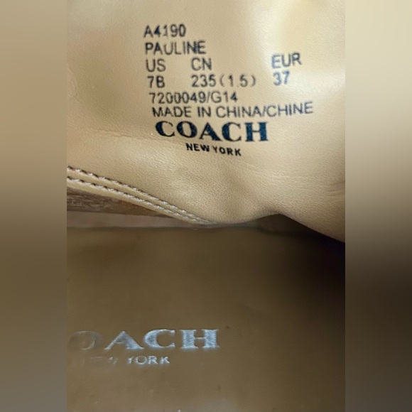 Coach Pauline Taupe Suede Ankle Boots with Brown Leather Strap - Picture 5 of 8